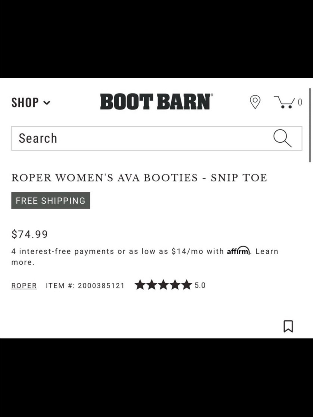 Roper Tan Embossed Western Ankle Bootie - Picture 7 of 7